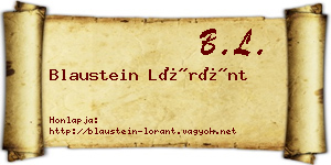 Blaustein Lóránt névjegykártya